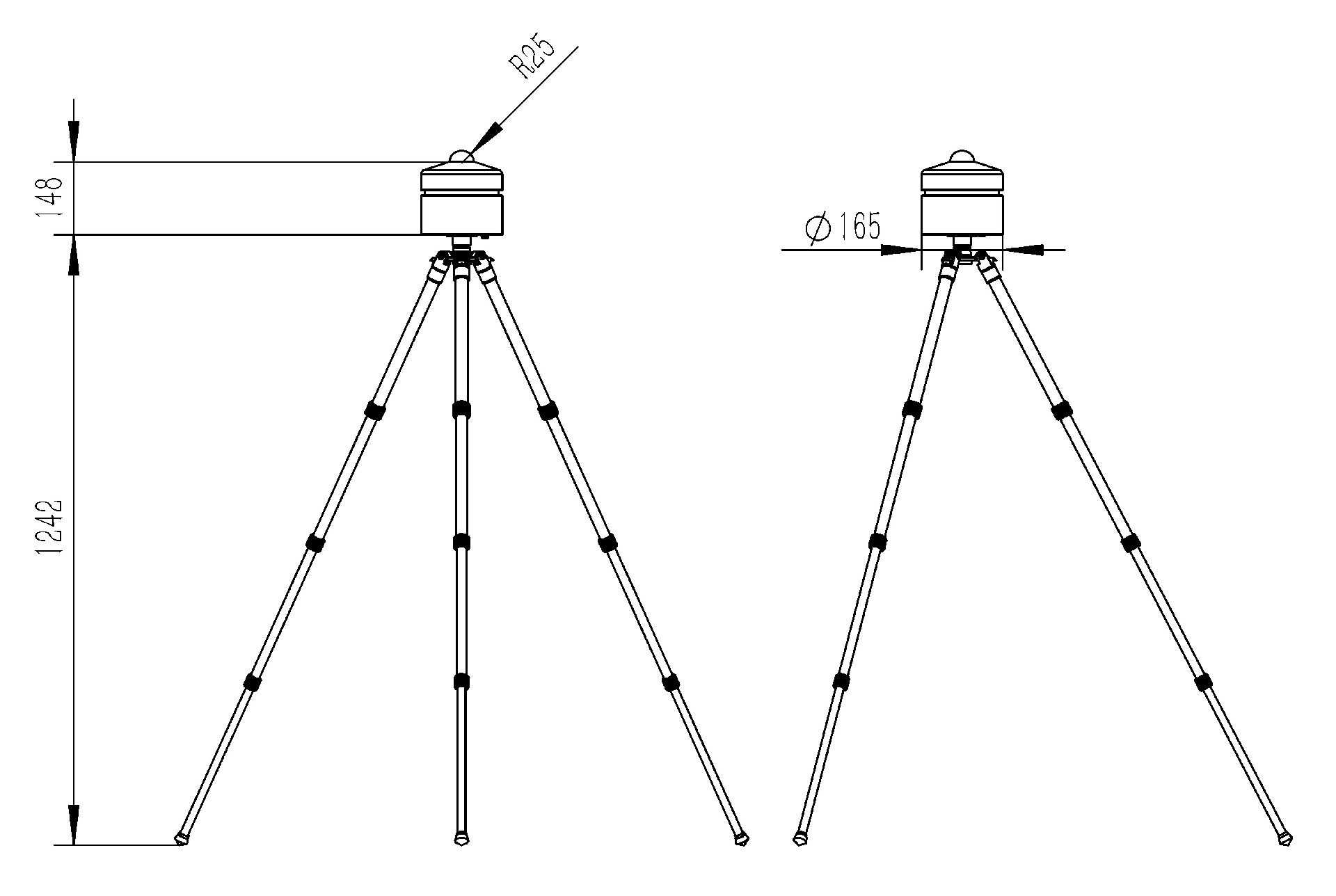 便攜式太陽(yáng)總輻射檢測(cè)儀產(chǎn)品尺寸圖